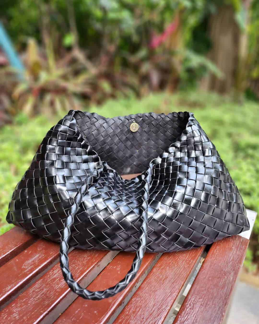 Sac tissé en similicuir vegan Marissa, format moyen