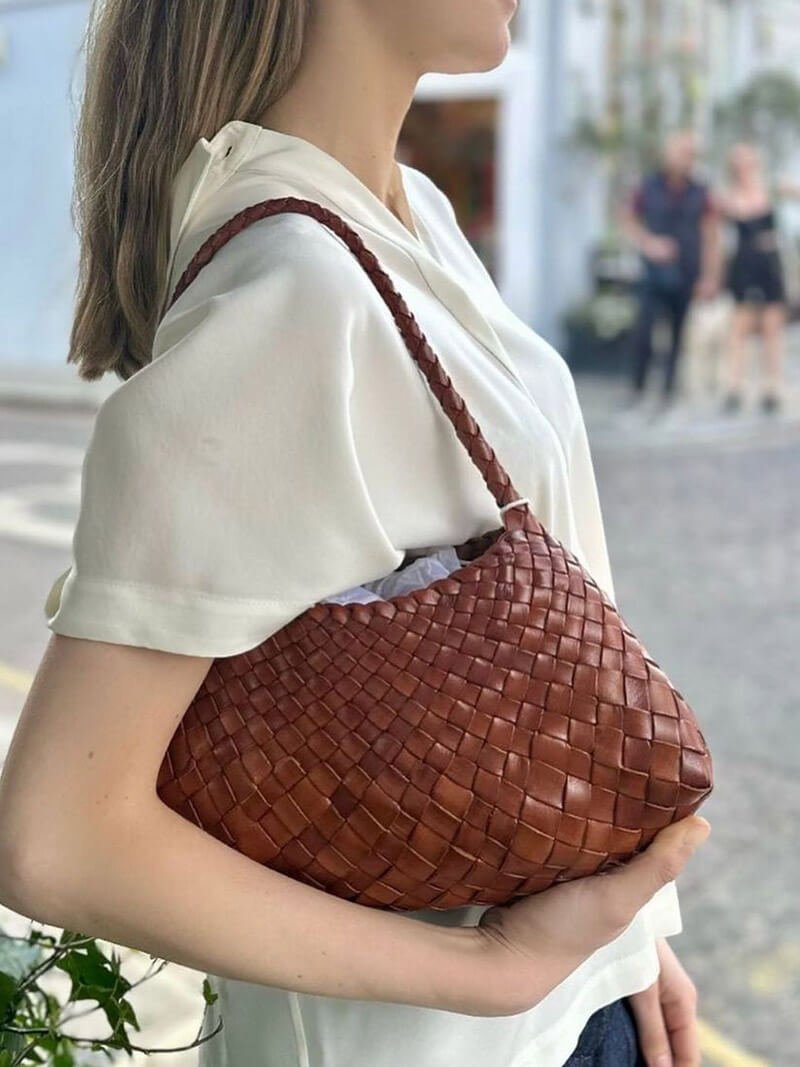 Petit sac tissé en similicuir vegan Marissa