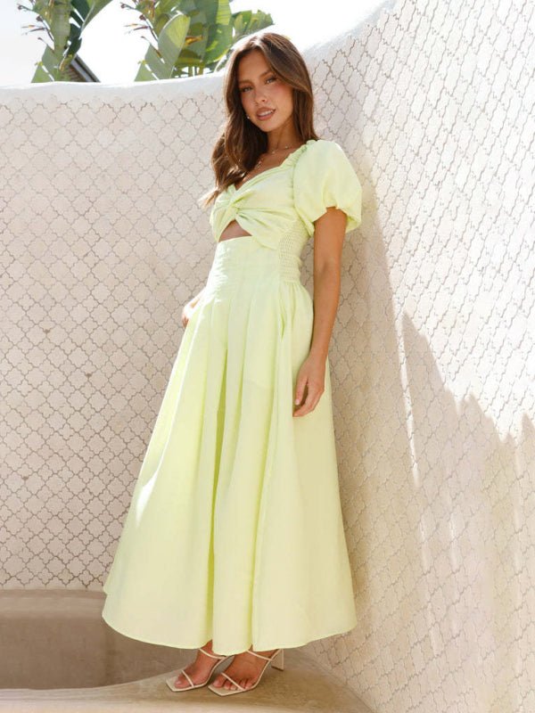 Robe midi Maritoni à manches bouffantes et découpes
