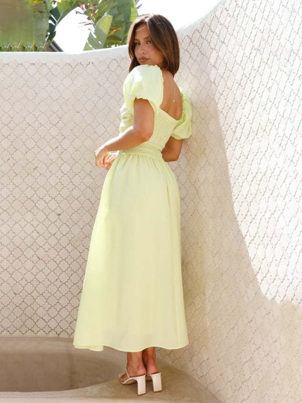 Robe midi Maritoni à manches bouffantes et découpes