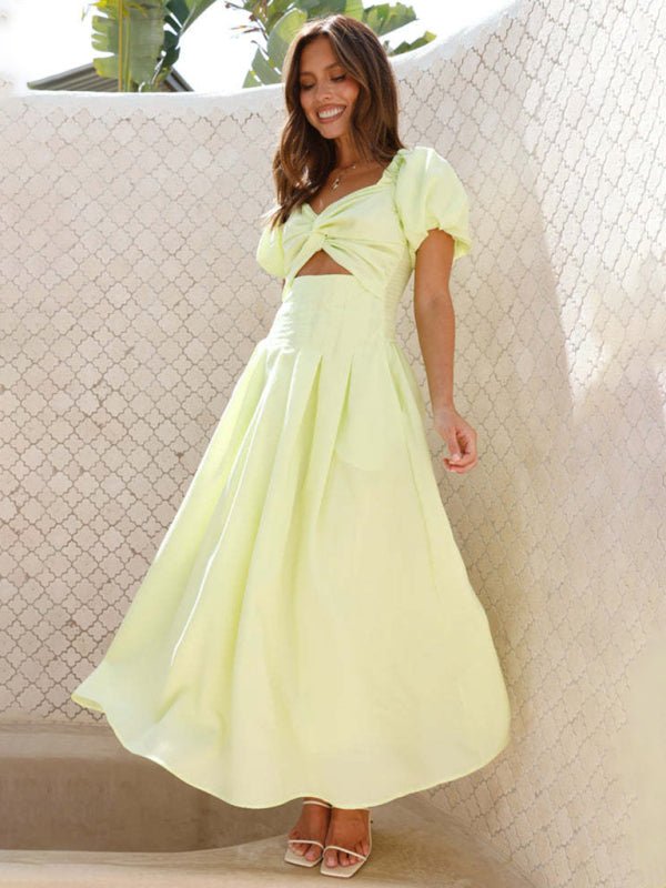 Robe midi Maritoni à manches bouffantes et découpes