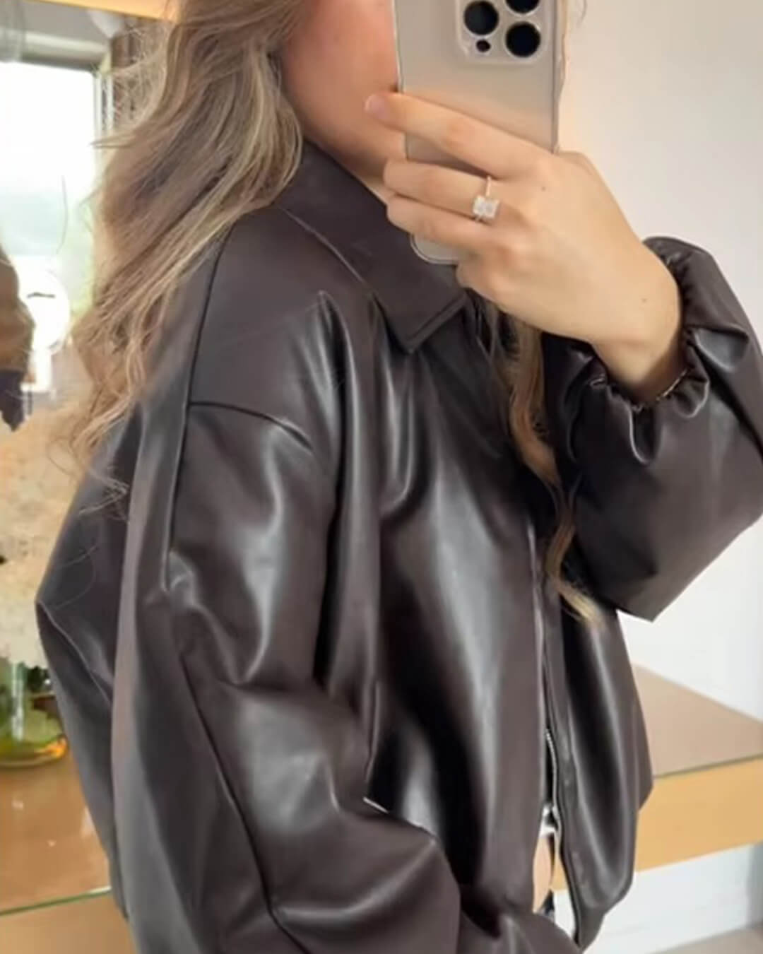 Veste Marivic en similicuir zippée