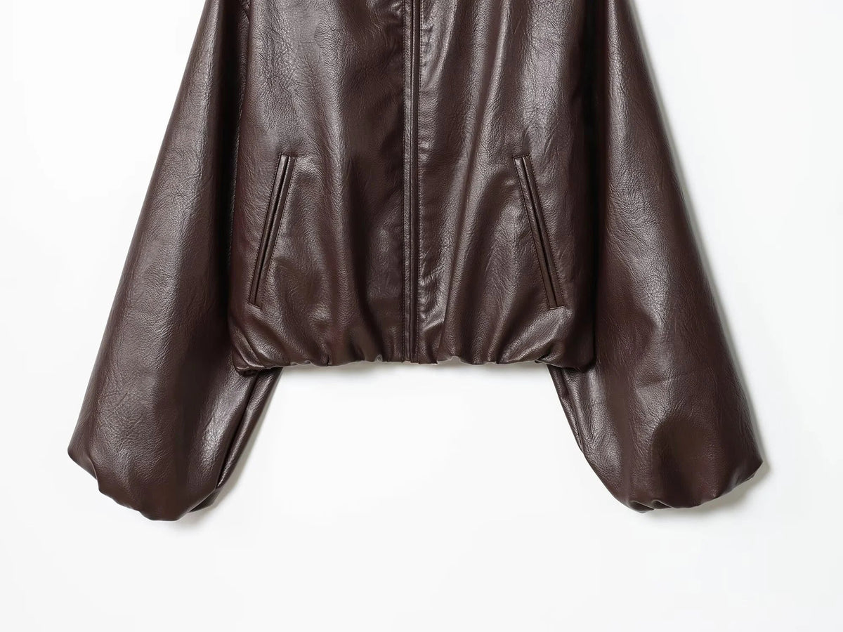 Veste Marivic en similicuir zippée