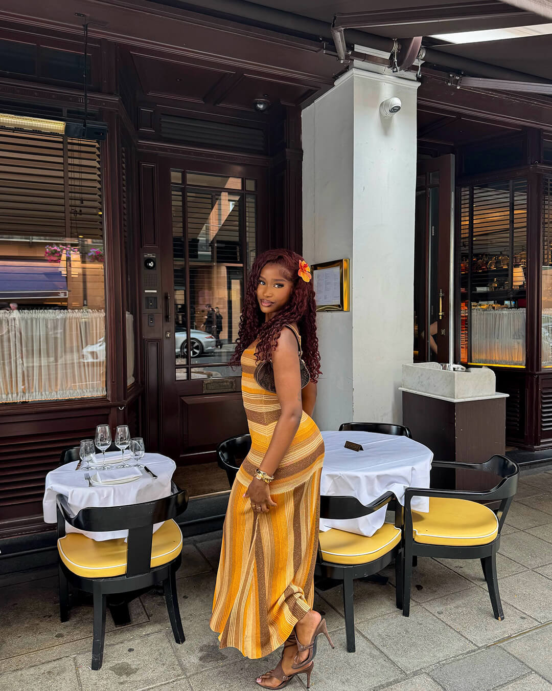 Robe midi en maille rayée Martha