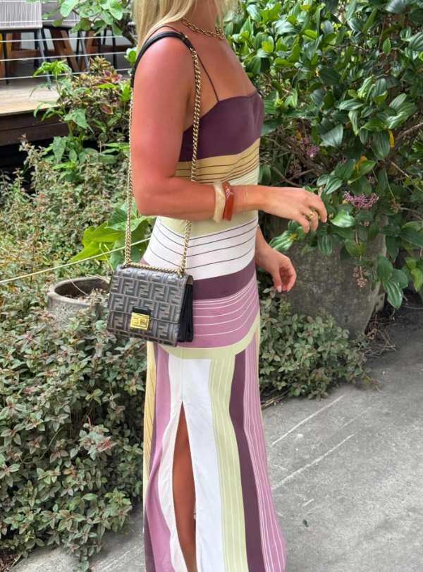 Robe midi en maille rayée Martha