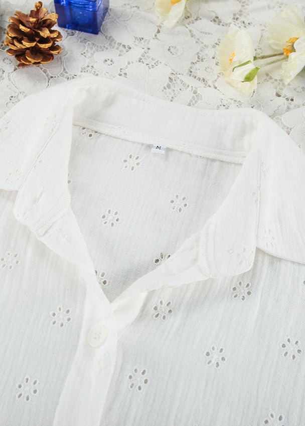 Ensemble Melanie avec short à volants et broderie anglaise