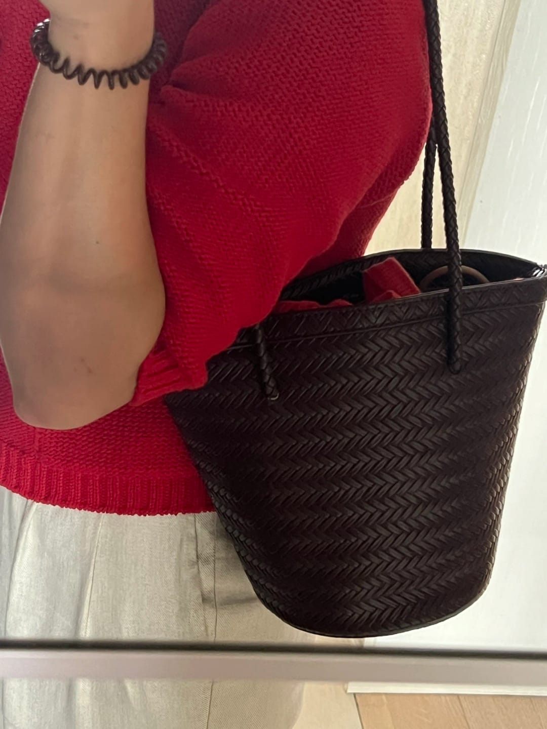 Sac seau tressé Meryl avec pochette