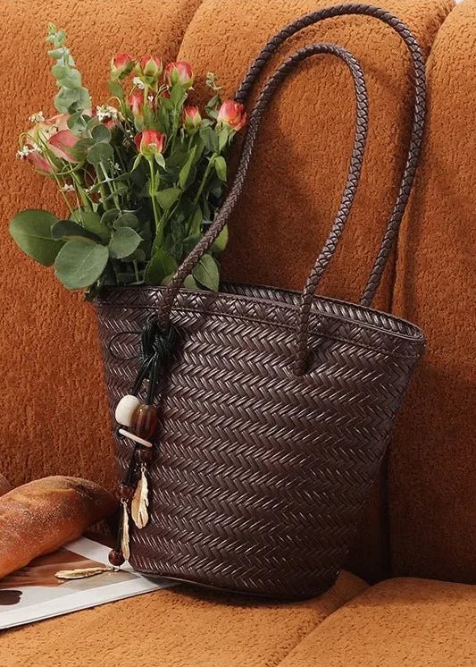 Sac seau tressé Meryl avec pochette