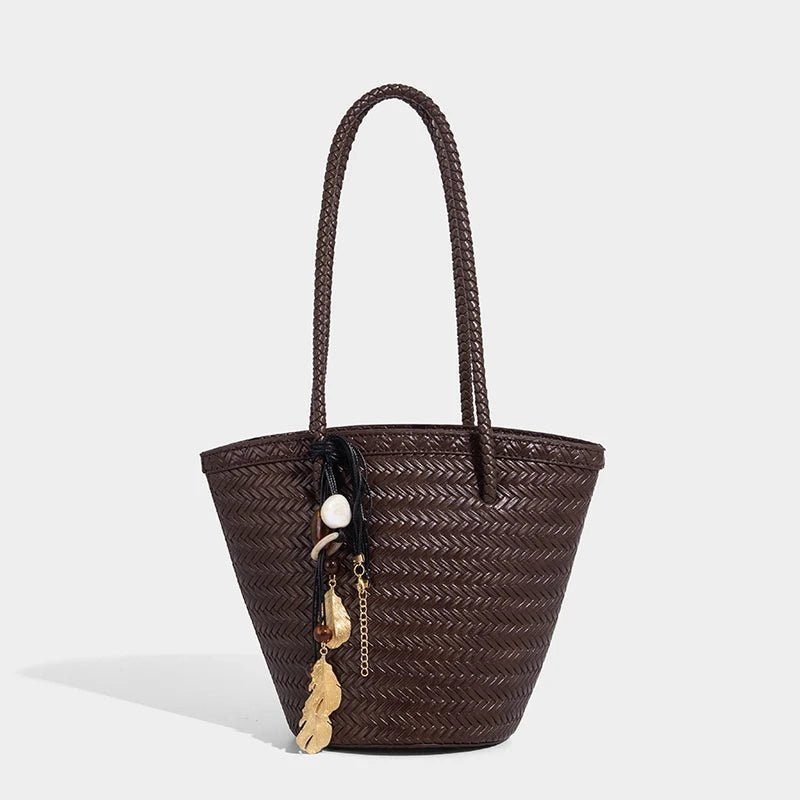 Sac seau tressé Meryl avec pochette