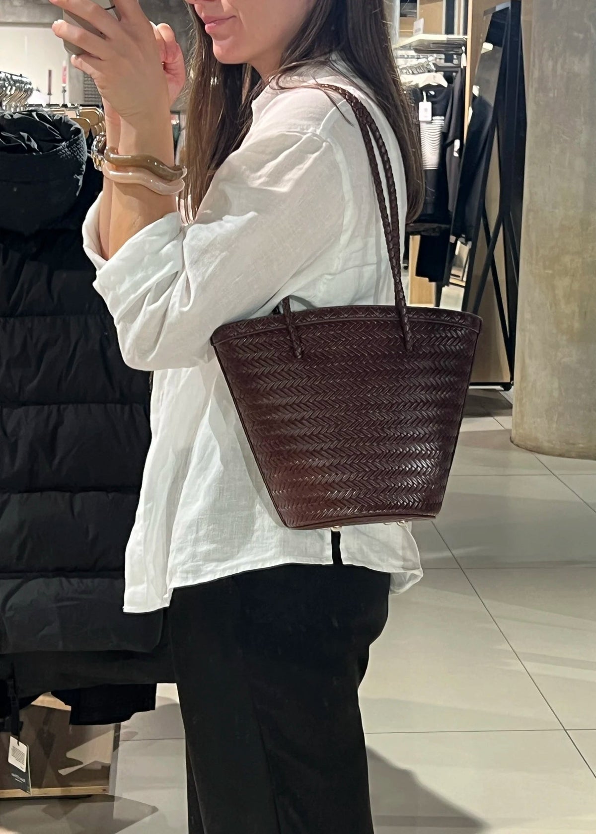 Sac seau tressé Meryl avec pochette