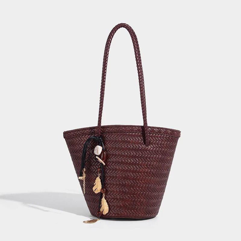 Sac seau tressé Meryl avec pochette