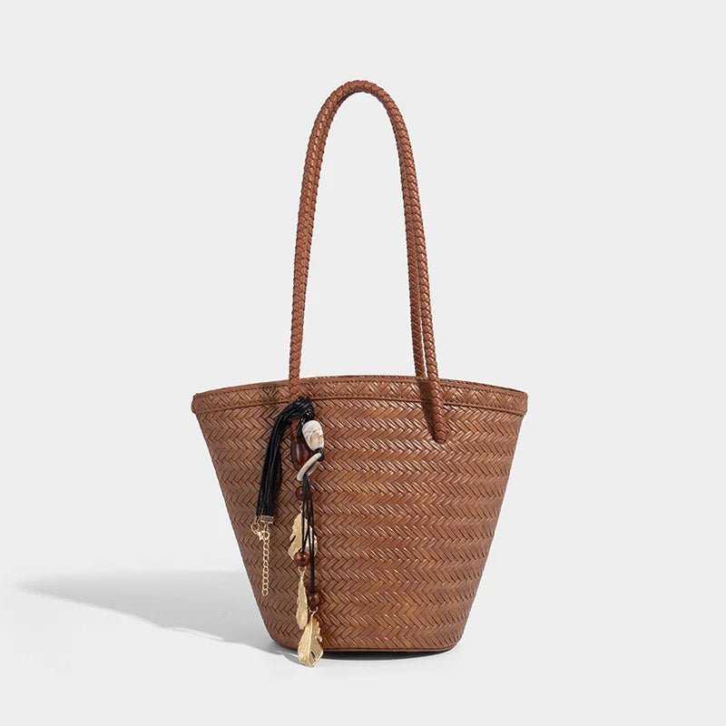 Sac seau tressé Meryl avec pochette