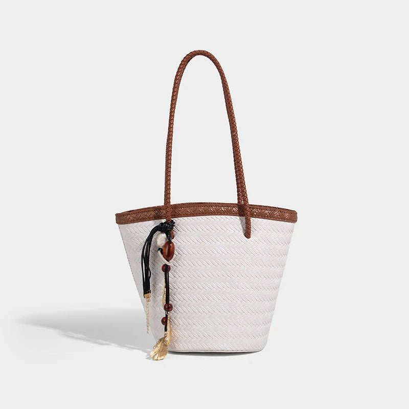 Sac seau tressé Meryl avec pochette