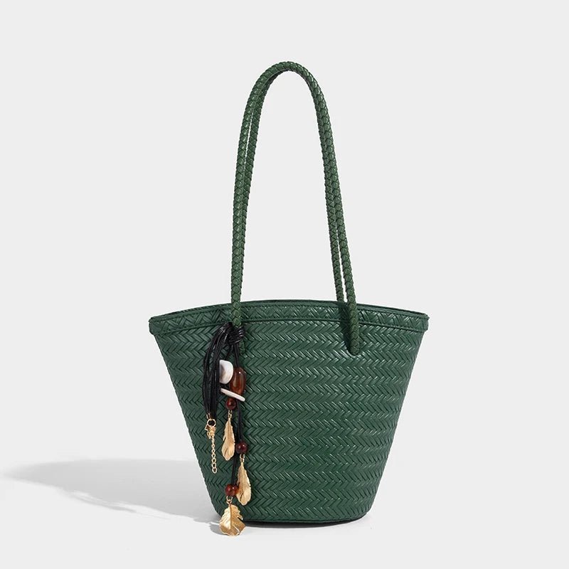 Sac seau tressé Meryl avec pochette