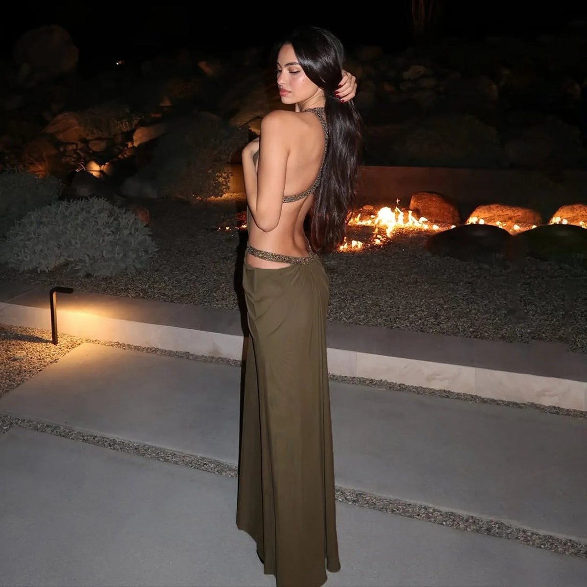 Robe longue dos nu Mia