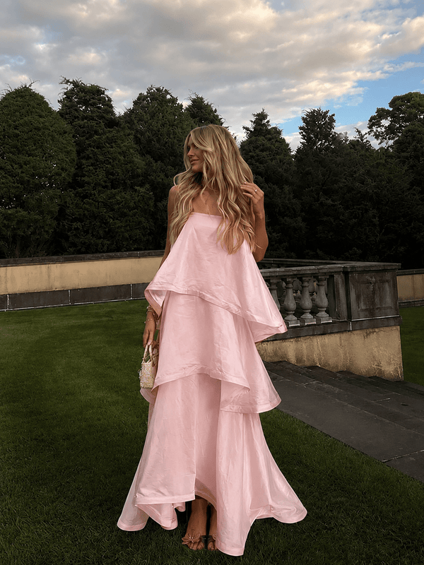 Robe longue à volants superposés Mila