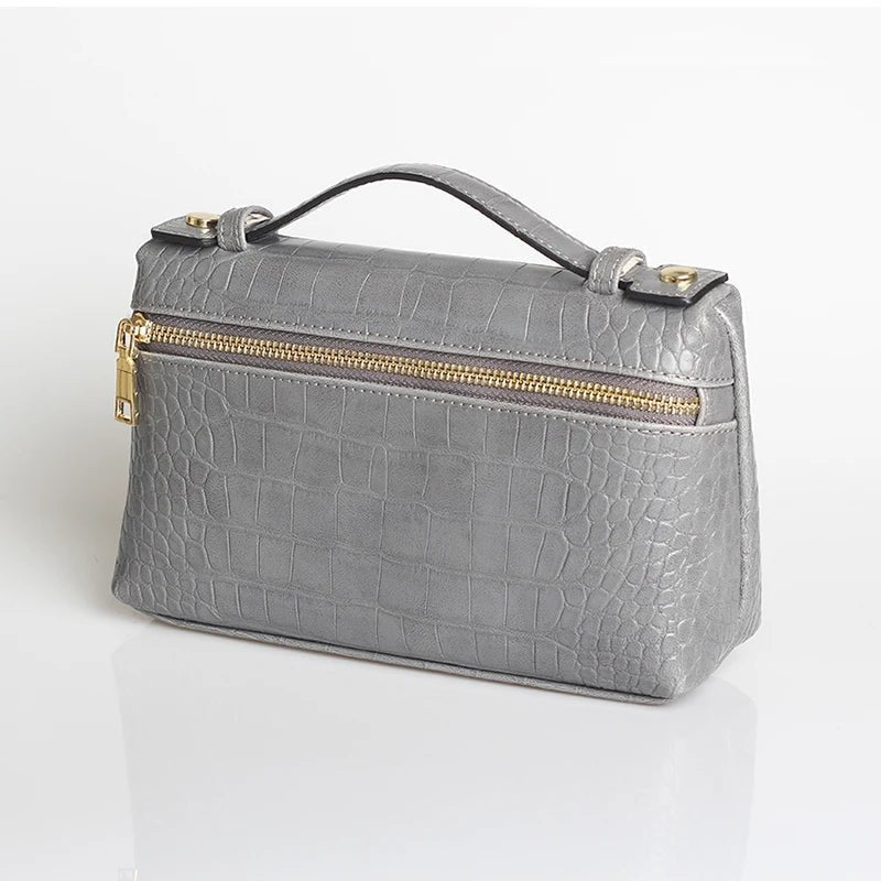 Pochette Minerva à motif crocodile