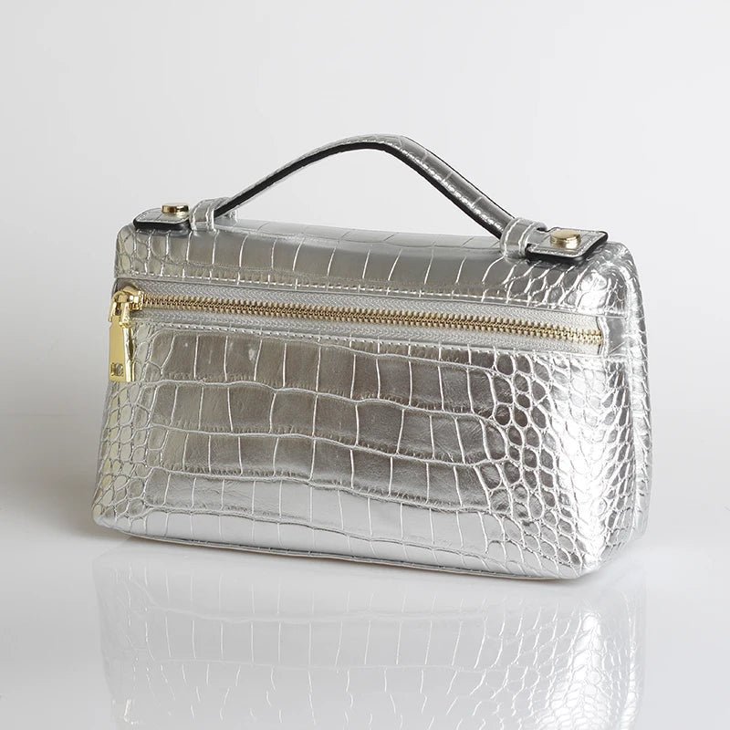 Pochette Minerva à motif crocodile