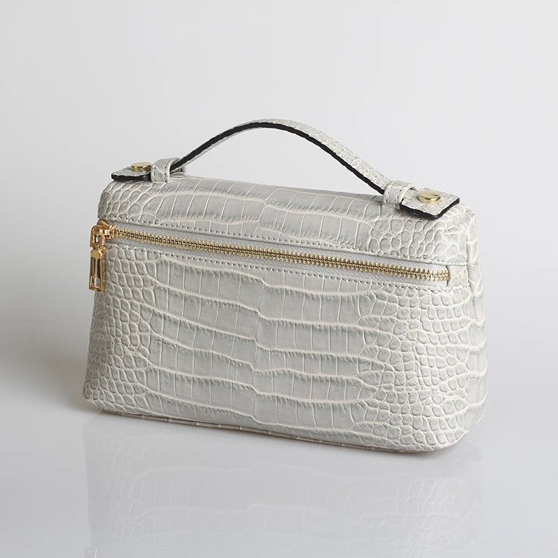 Pochette Minerva à motif crocodile