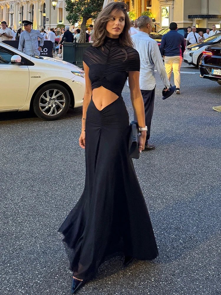 Robe longue Miranda moulante et froncée