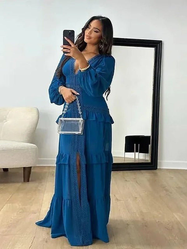 Robe maxi Molly à volants et décolleté en V plongeant