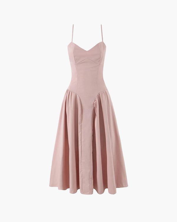 Robe midi Tina à fines bretelles