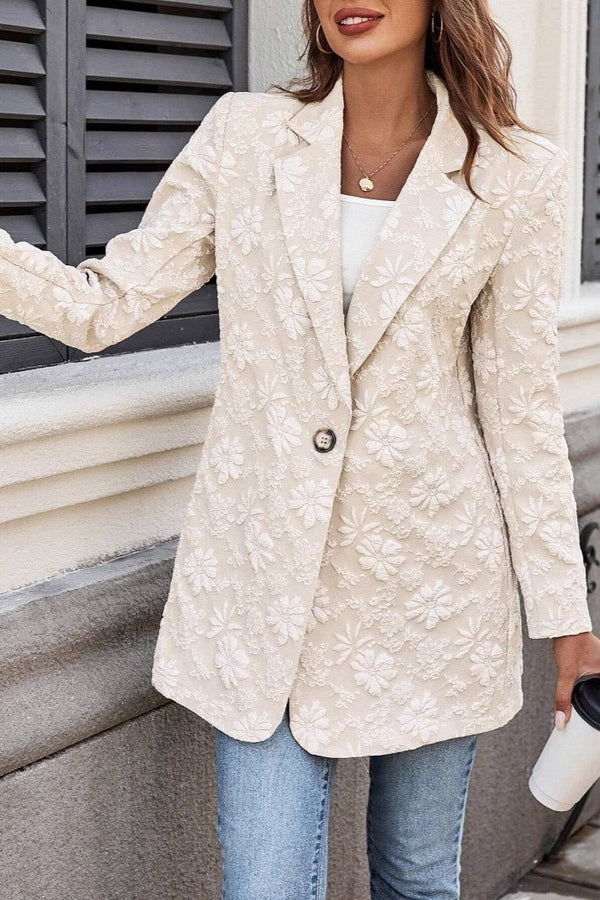 Nadia Jacquard Single Button Blazer