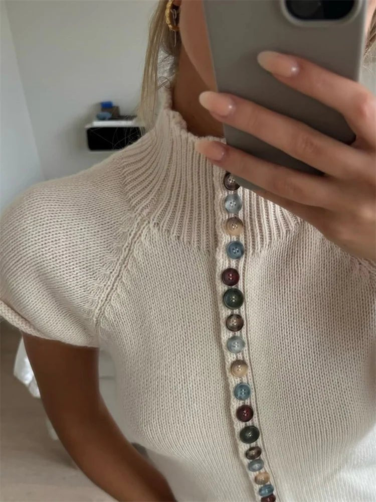 Top cardigan en maille côtelée Nadia