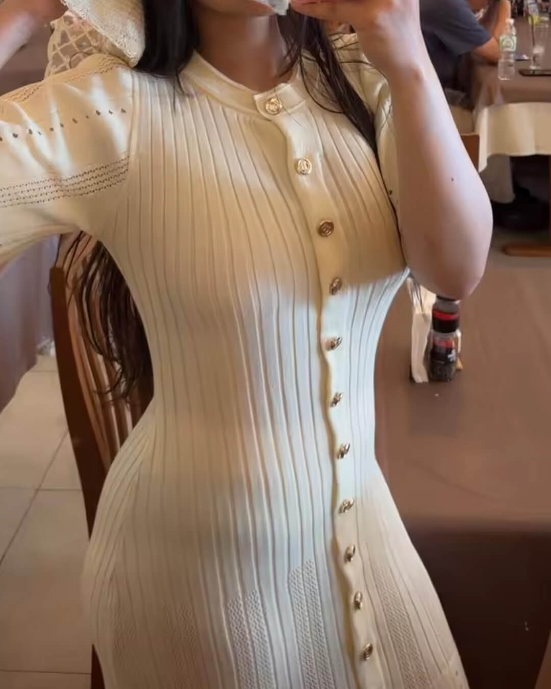 Robe longue en maille près du corps Nancy