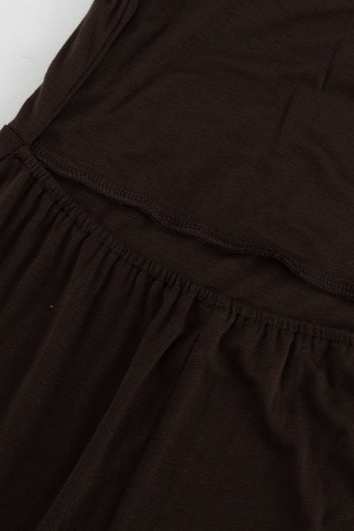 Naomi Brown Halter Backless Maxi Dress