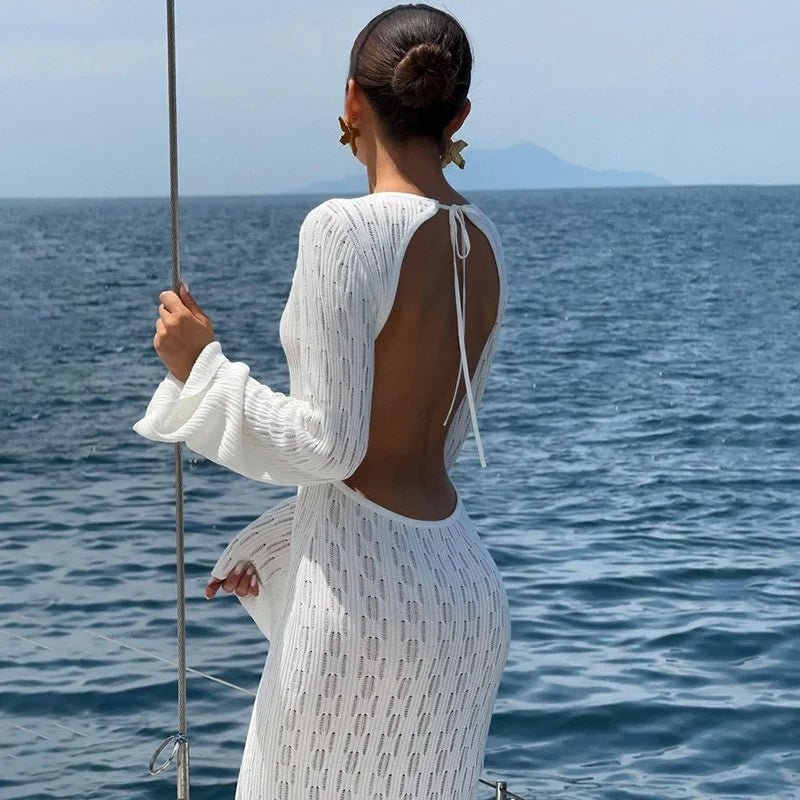 Robe Natalie en maille et dos nu