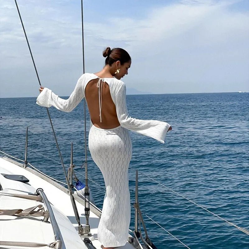 Robe Natalie en maille et dos nu