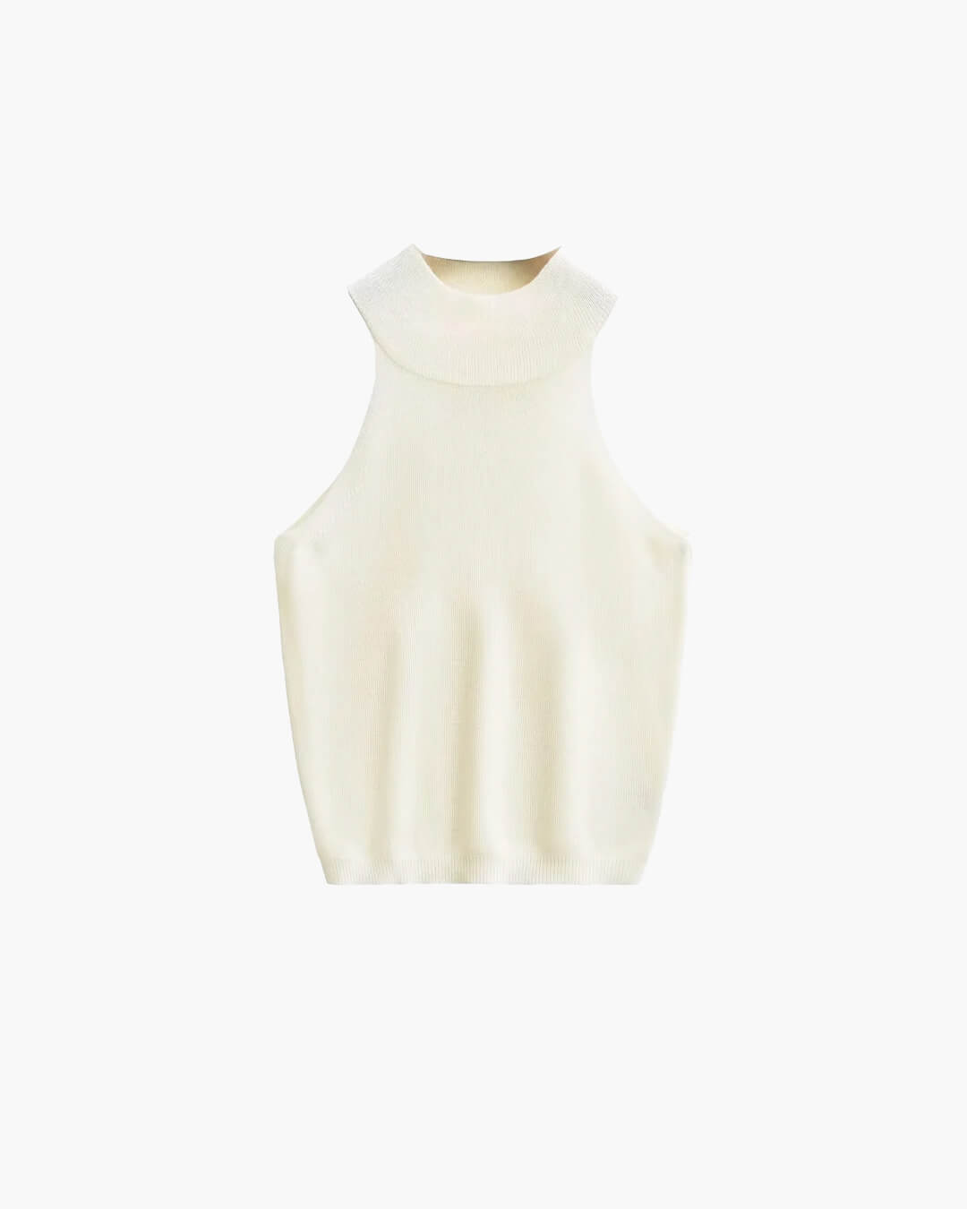 Crop top en maille sans manches à col licou Nicky