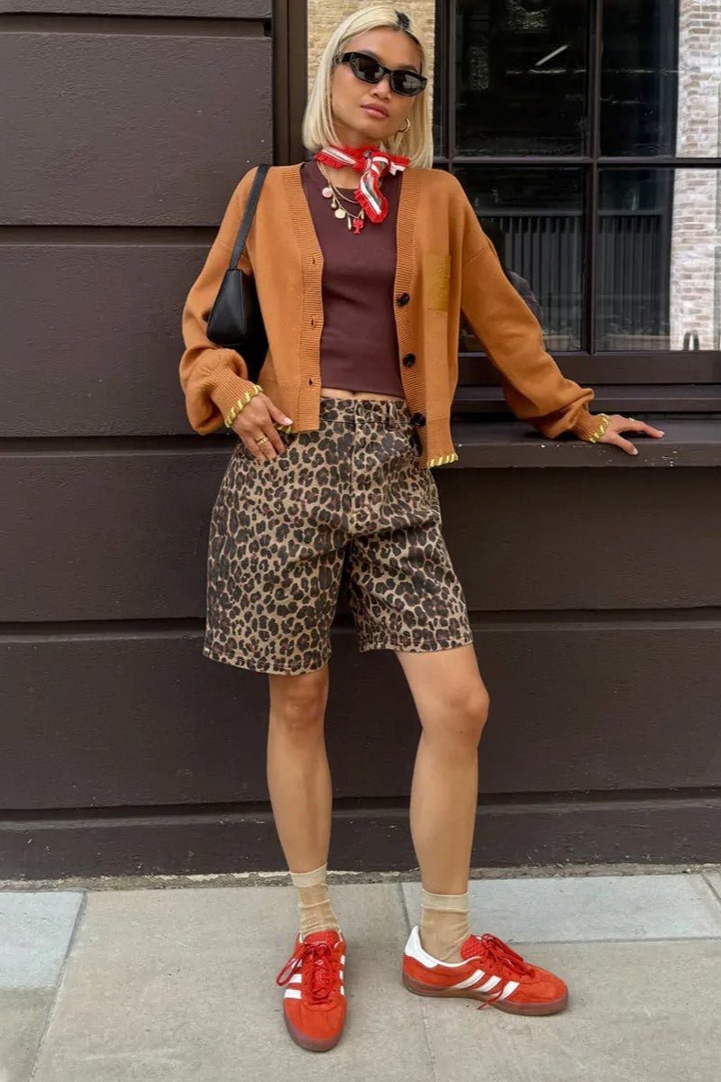 Short à imprimé léopard Nicole