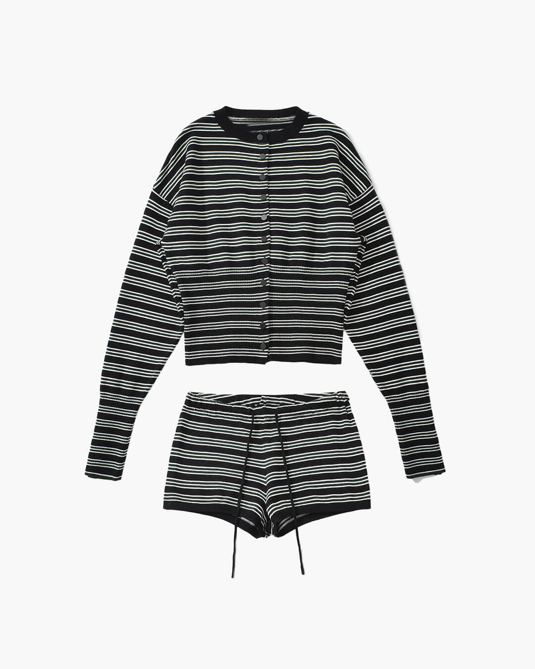Ensemble cardigan et short rayé Nicole