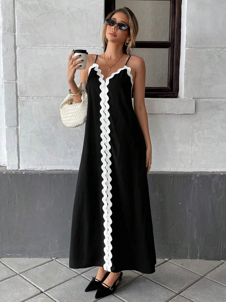 Robe longue contrastée Nina