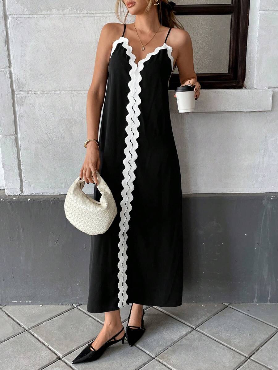 Robe longue contrastée Nina