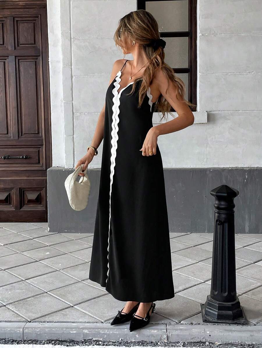 Robe longue contrastée Nina