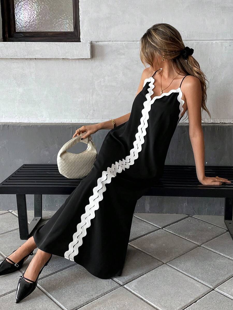 Robe longue contrastée Nina
