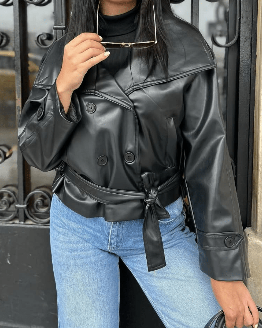 Veste en cuir Nina