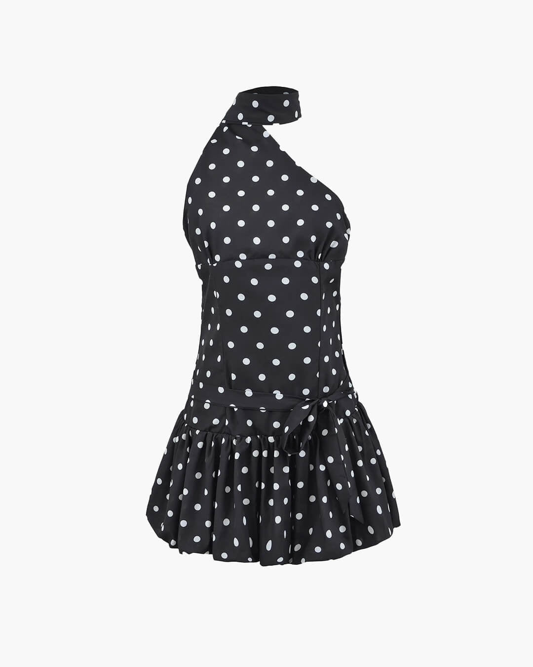 Mini-robe Nina asymétrique à pois