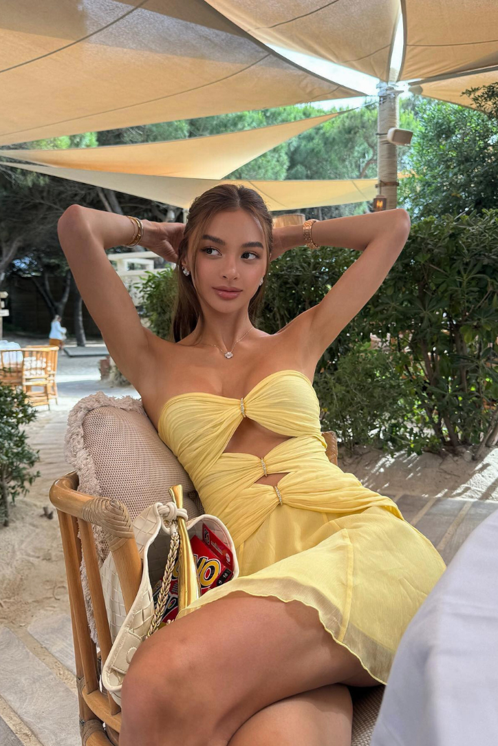 Mini-robe bustier à découpes Nina