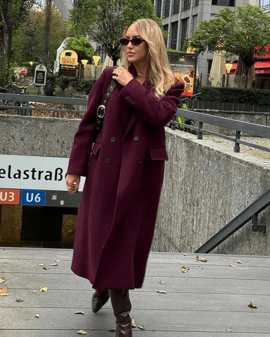 Manteau long croisé Nora
