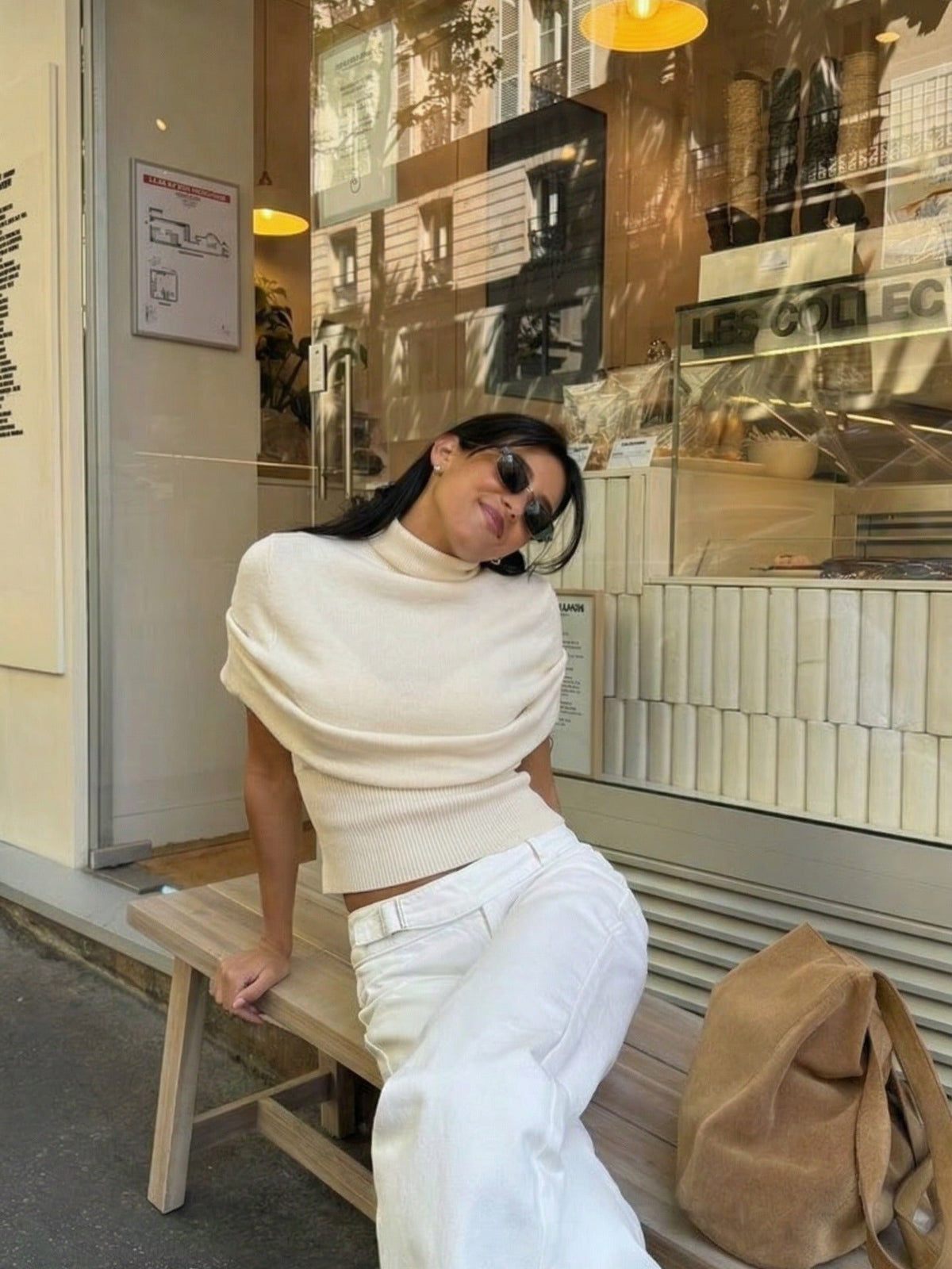 Haut drapé en tricot Nora