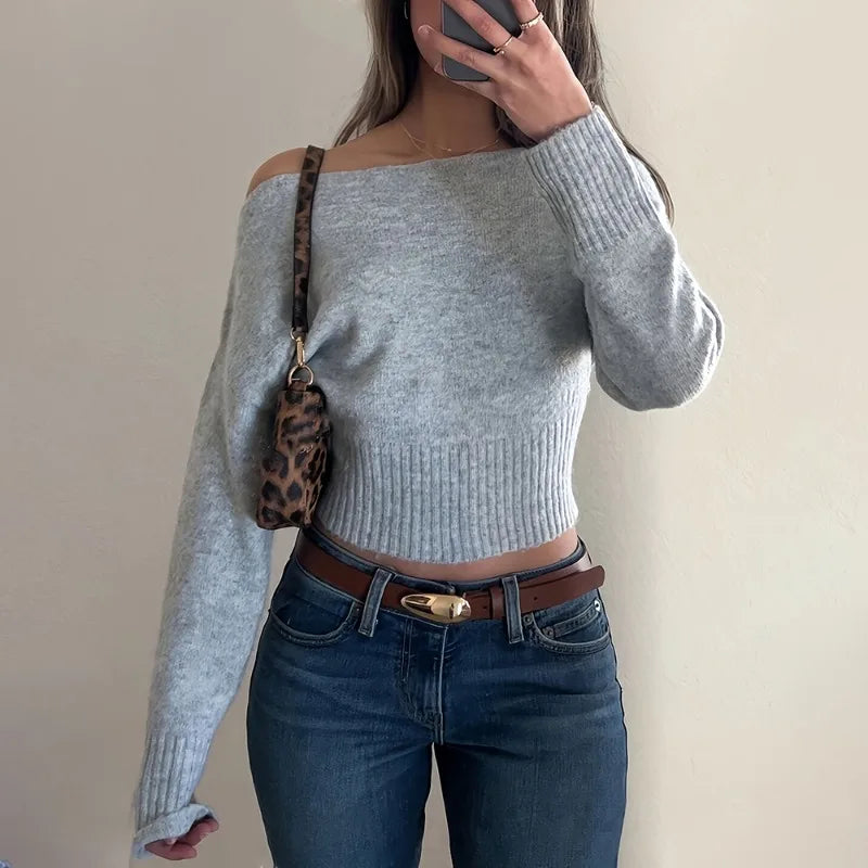 Pull oversize à épaules dénudées