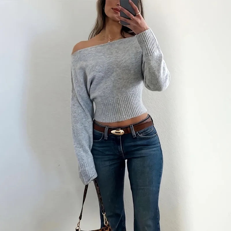 Pull oversize à épaules dénudées