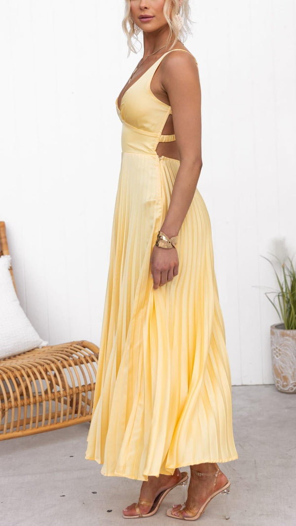 Robe longue d’été Olivia fluide et plissée