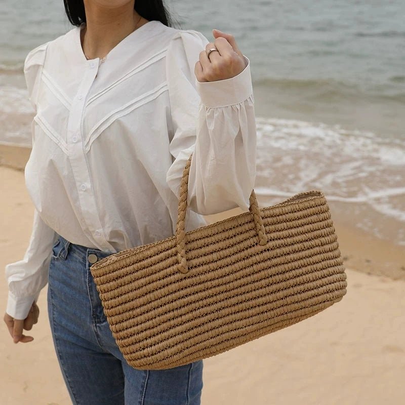 Sac cabas en paille tressée à la main Olivia