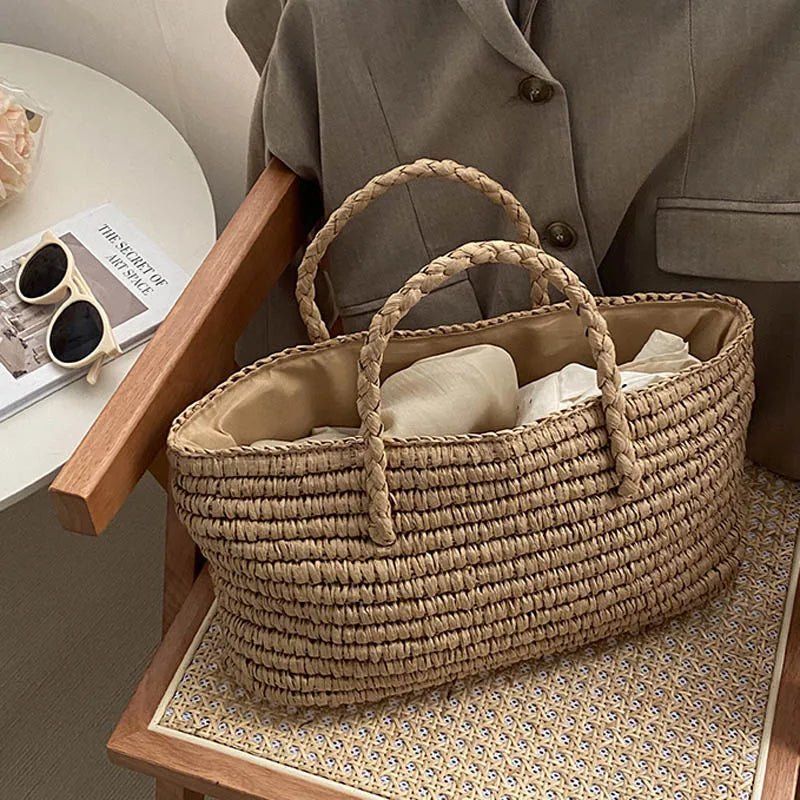Sac cabas en paille tressée à la main Olivia