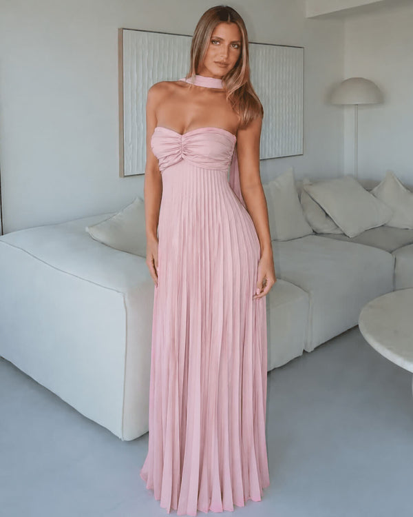 Robe longue en mesh Olivia avec écharpe